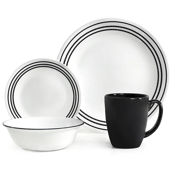 Corelle Livingware Series 16 Pcs Set- Onyx Black