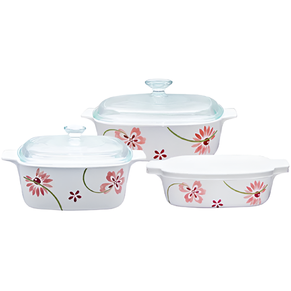 CorningWare Classics 6pc Casserole Set - Pretty Pink
