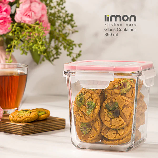 Limon Square Glass Container - 860ml