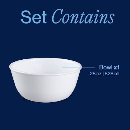 Corelle Large Noodle Bowl 28-ounce - Winter Frost White