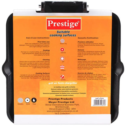 Prestige Cast Iron Grill Pan 24cm Perfect Grill Marks