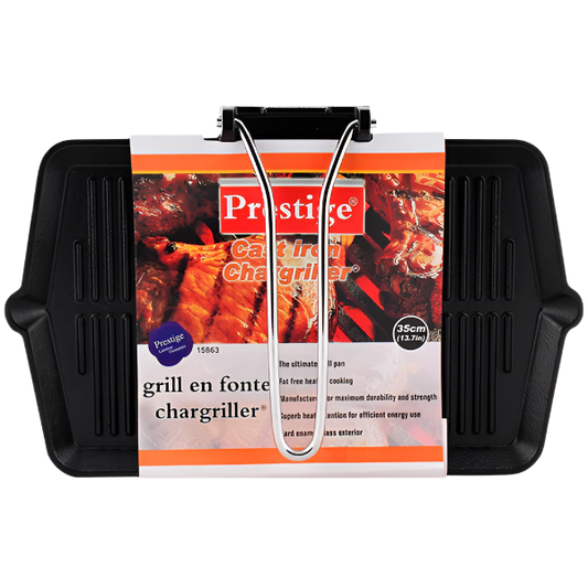 Prestige Cast Iron Grill Pan 35cm