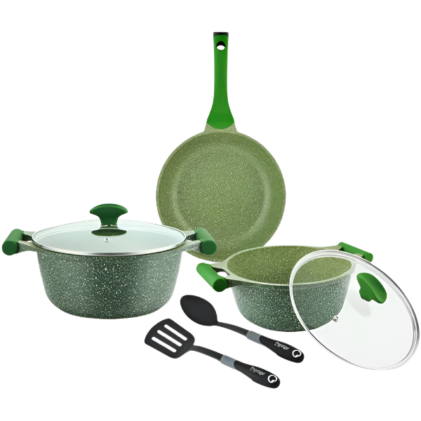 Prestige Essentials Granite Cookware 7pcs Set- Green