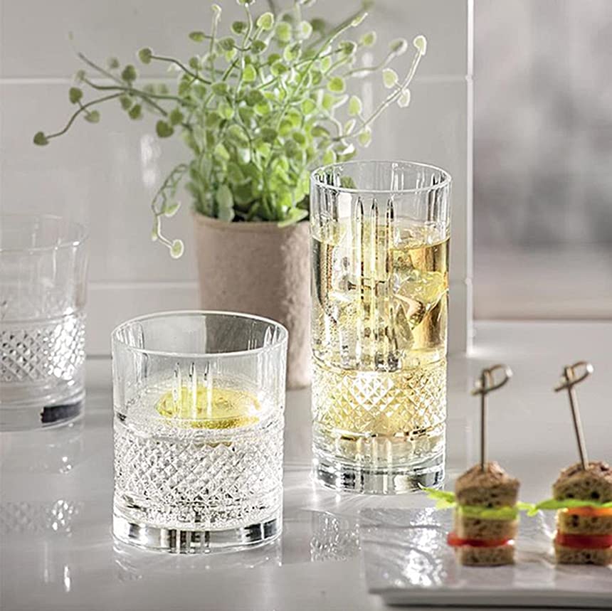 RCR Brillante Long Drink Crystal Water Juice Glasses Tumbler- Set of 6 (370 ml)