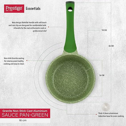 Prestige Granite Non-Stick Sauce Pan With Lid 16cm