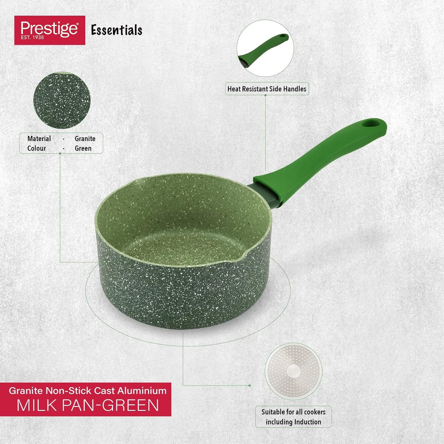 Prestige Essential Granite Milk Pan- 14cm