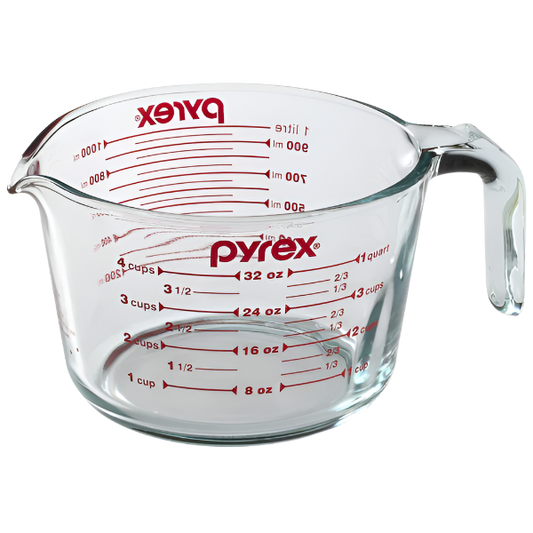 Pyrex 1quart/.95L Glass Measuring Cup with Red Markings