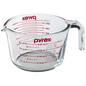 Pyrex 1quart/.95L Glass Measuring Cup with Red Markings