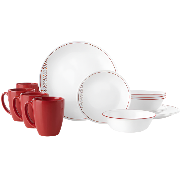 Corelle Livingware 16pc Dinnerware Set - Fusion Chilli