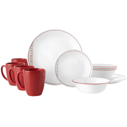Corelle Livingware 16pc Dinnerware Set - Fusion Chilli