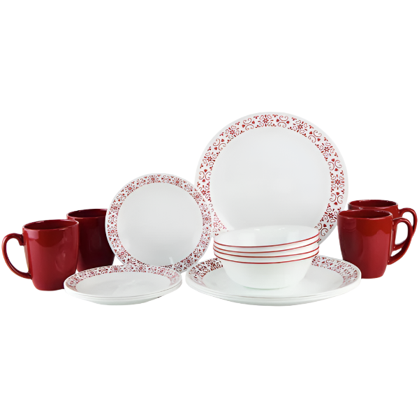 Corelle 16pc Dinner Set - Red Trellis