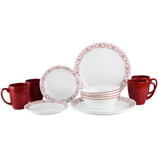 Corelle 16pc Dinner Set - Red Trellis