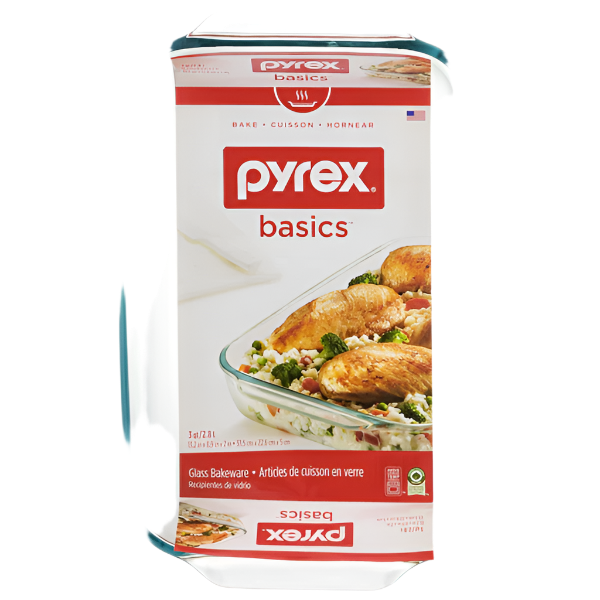 Pyrex Basics 3qt / 2.85L Oblong Glass Baking Dish
