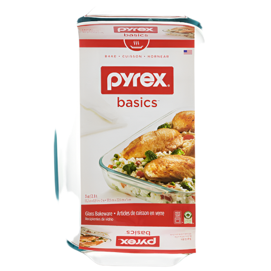 Pyrex Basics 3qt / 2.85L Oblong Glass Baking Dish