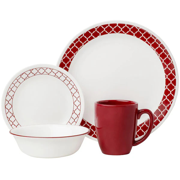 Corelle Livingware Series 16 Pcs Set- Crimson Trellies