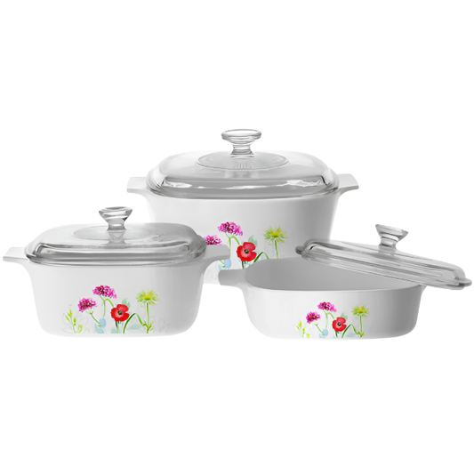 Corningware 6 Pcs Casserole Set - Daisy Field