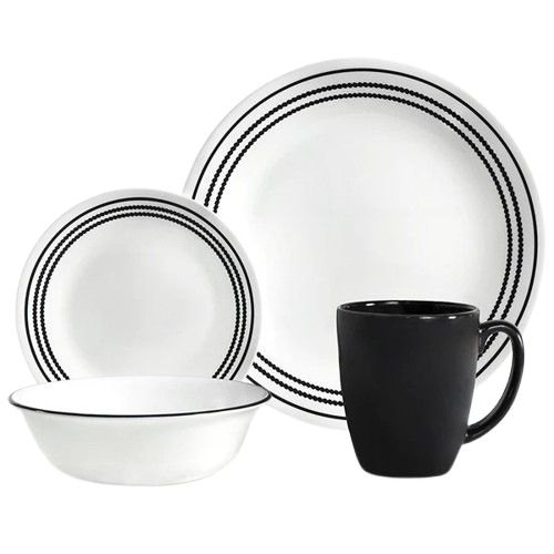 Corelle Livingware Series 16 Pcs Set- Onyx Black