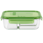 Pyrex Eco Divided 990ml Divided Glass Storage with Clapboard, Spoon & Fork