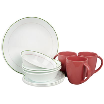 Corelle 16pc Dinner Set Double Ring Green Price in Pakistan