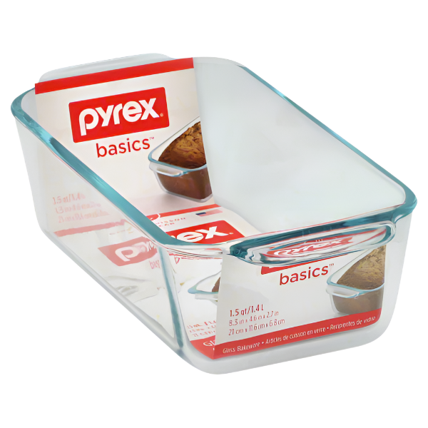 Pyrex Basics 1.5qt / 1.4L Rectangular Glass Loaf Dish