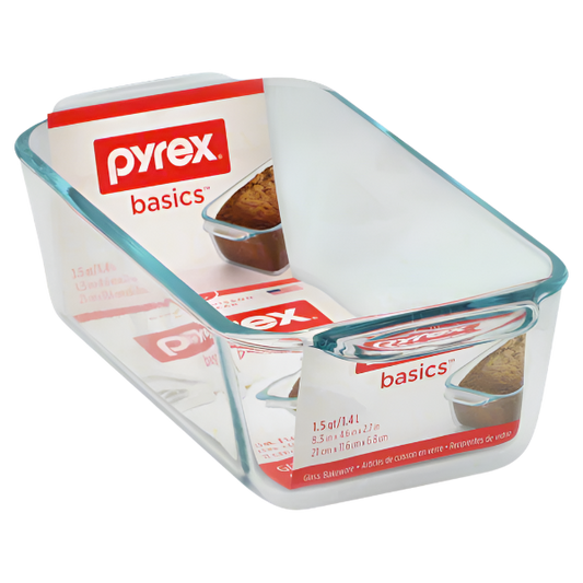 Pyrex Basics 1.5qt / 1.4L Rectangular Glass Loaf Dish