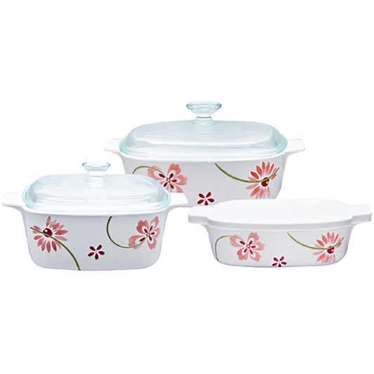 CorningWare Classics 6pc Casserole Set - Pretty Pink