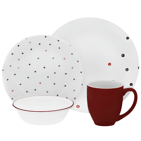 Corelle Vive Series 16 Pcs Set- Polka Dottie