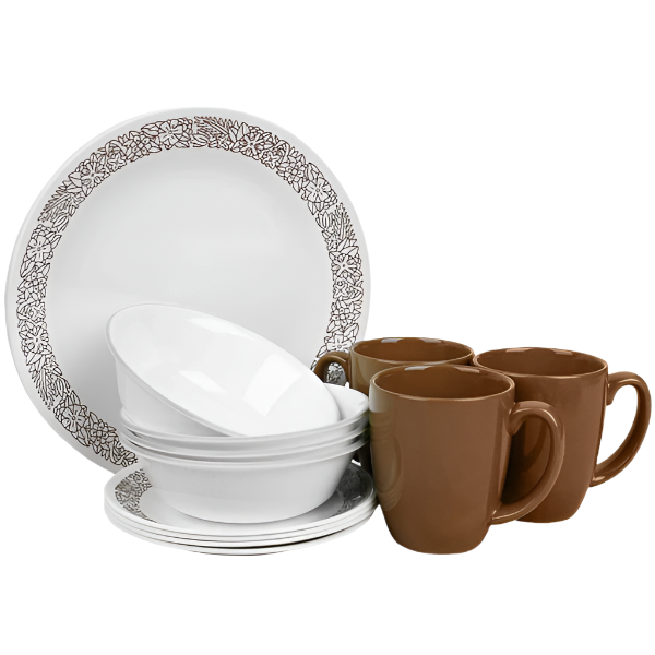 Corelle 16pc Dinner Set - Woodland Brown