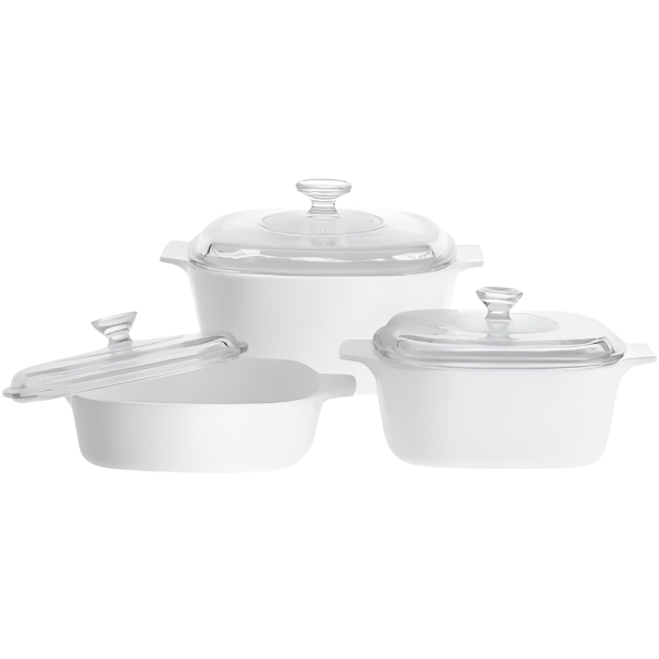 Corningware 6 Pcs Casserole Set - Just White