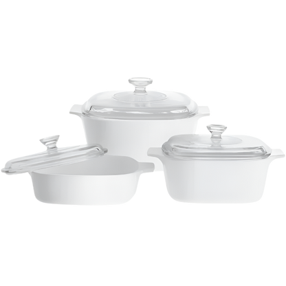 Corningware 6 Pcs Casserole Set - Just White