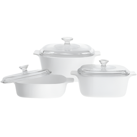 Corningware 6 Pcs Casserole Set - Just White
