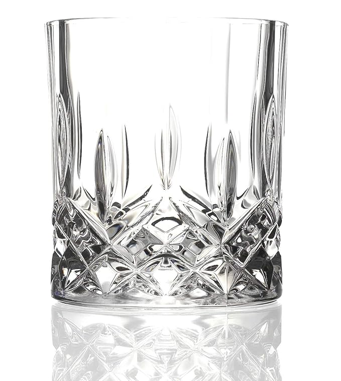 RCR Opera Double Old Fashioned Luxury Crystal Glass -Set of 6 (300 ml, Italy Made)