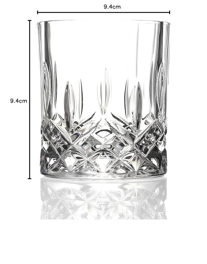 RCR Opera Double Old Fashioned Luxury Crystal Glass -Set of 6 (300 ml, Italy Made)