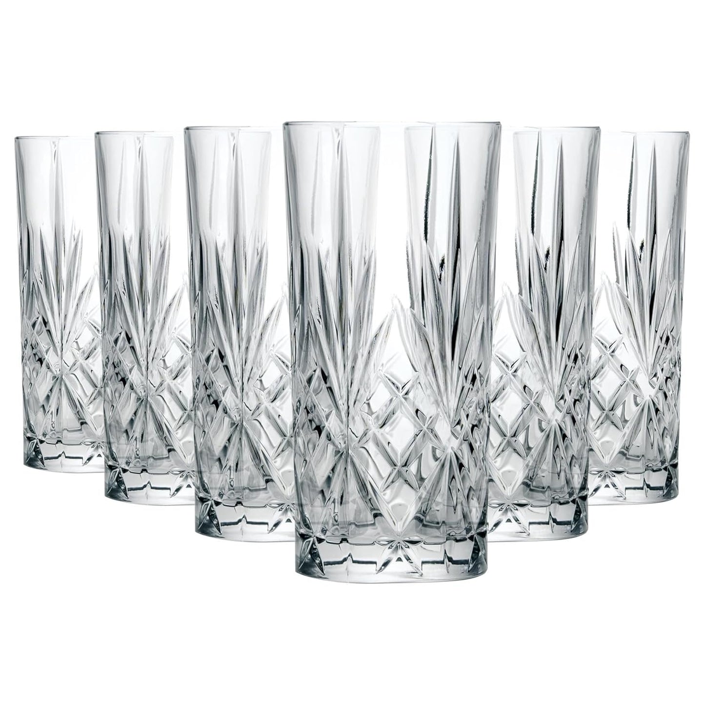 RCR Melodia Crystal Hi-Ball Water Glasses, (350 ml) -Set of 6