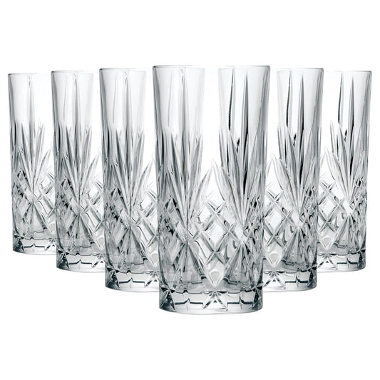 RCR Melodia Crystal Hi-Ball Water Glasses, (350 ml) -Set of 6
