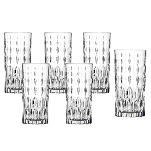 RCR Italy Marilyn High Ball Tumbler-Set of 6 PC, 350 ml