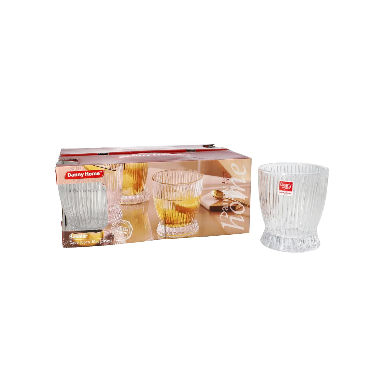 Danny Home Babalar Shining Crystal Glass Set of 6 Price in Pakistan