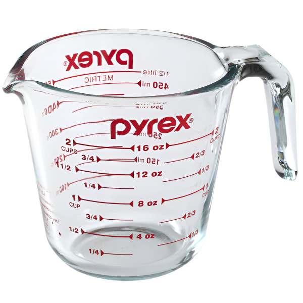 Pyrex 2-Cup/500ml Glass Measuring Cup with Red Markings