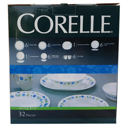 Corelle Spring Blue 32pc Glass Crockery Set Pakistan