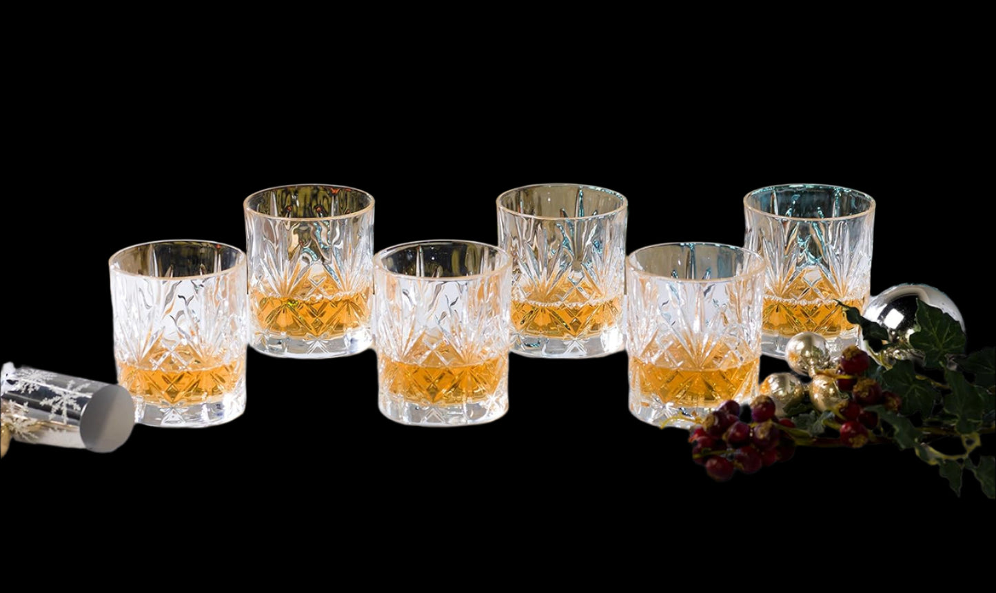 RCR Melodia Double Old Fashioned Luxury Crystal Glass- Set of 6 (340 ml, Italy Made)