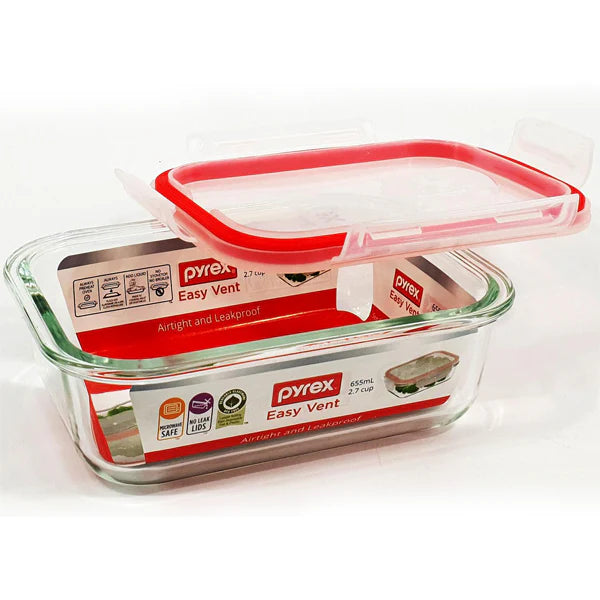 Pyrex Easy Vent 1050ml Rectangular Glass Storage Container