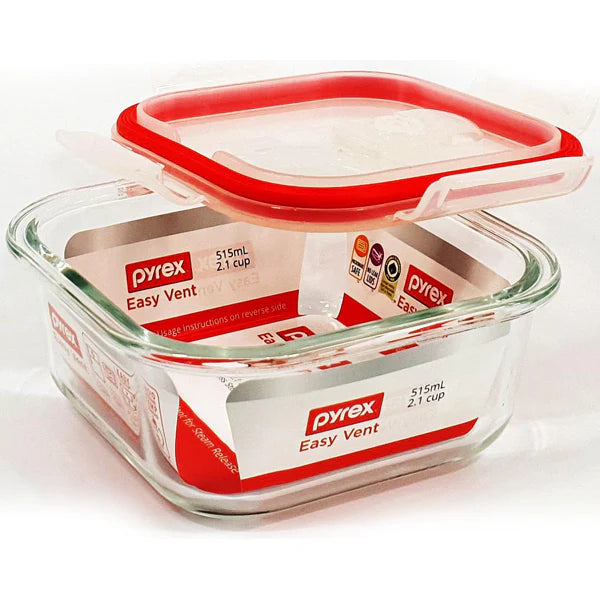 Pyrex Easy Vent 515ml Square Glass Storage Container