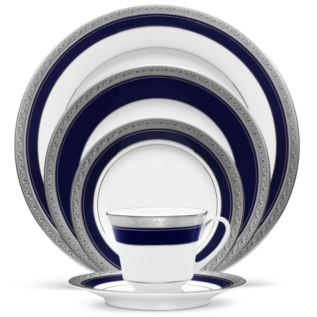 Noritake 98pcs Dinner Set- Crestwood Cobalt Platinum