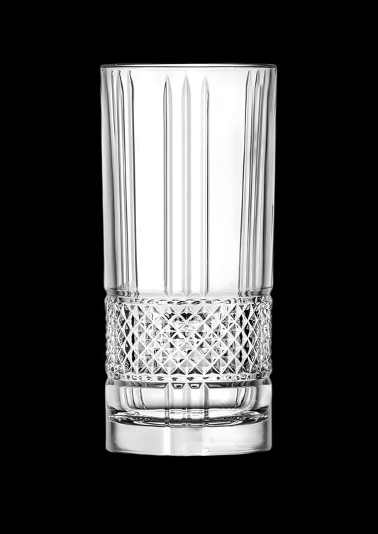 RCR Brillante Long Drink Crystal Water Juice Glasses Tumbler- Set of 6 (370 ml)