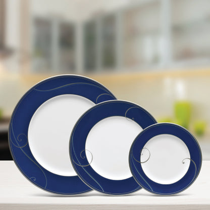 Noritake Platinum Wave Indigo 98 Piece Dinner Set