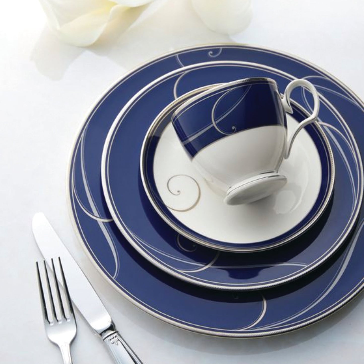Noritake 98pcs Dinner Set- Platinum Wave Indigo