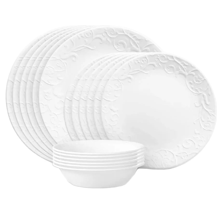 Corelle-Bella-Faenza-18-Piece-Dinnerware-Set-White-Embossed