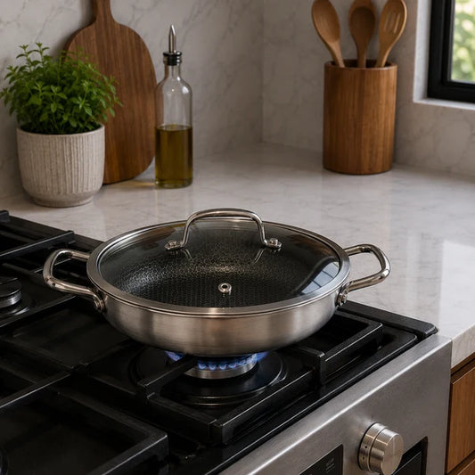 OSFE 28cm Shallow Casserole with Glass Lid