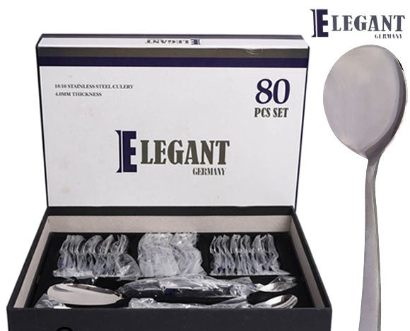 ELEGANT Cutlery Set 18/10 Stainless Steel 80-Piece