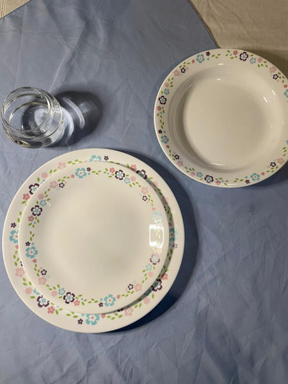 Corelle Florets 18-piece set unboxed — best dinnerware set for gifting Pakistan